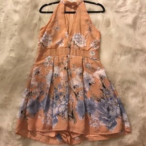 Floral Halter Romper.