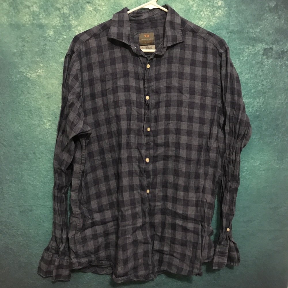 Nice Thomas dean shirt blue plaid size m