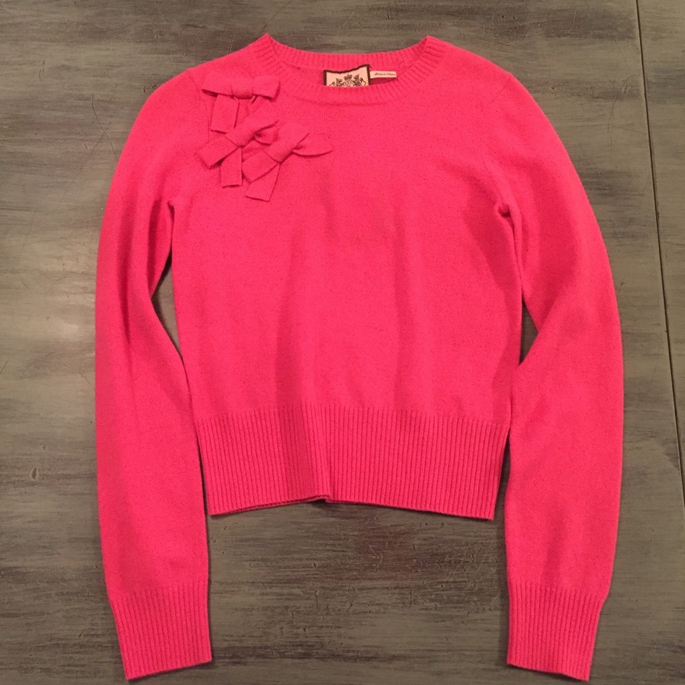 NWT Juicy Couture Sz S Pink Crew Sweater