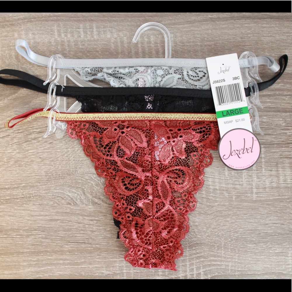 Brand new thongs. Three large panties