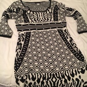 Black & white/ cream sweater dress