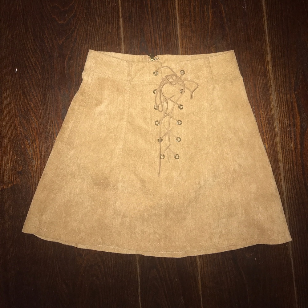 LF corduroy tan skirt