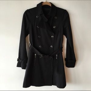 Zara basic black trench coat