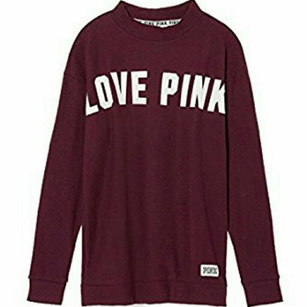 VS PINK Maroon Mockneck Sweater
