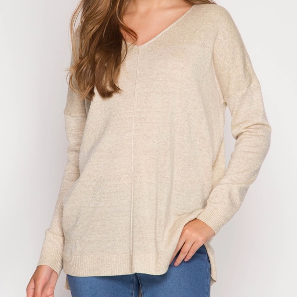 LIGHT TAUPE CRISS CROSS TOP - Picture 3 of 5