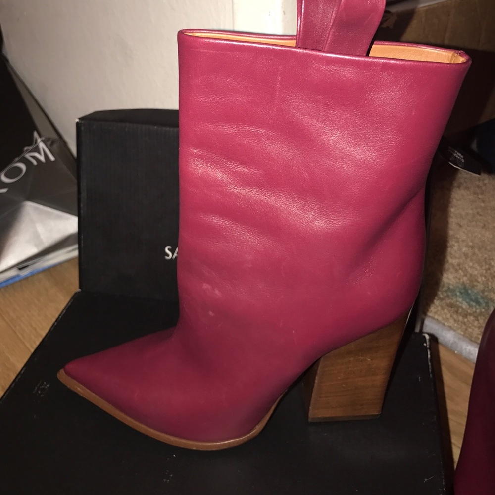 Céline burgundy booties