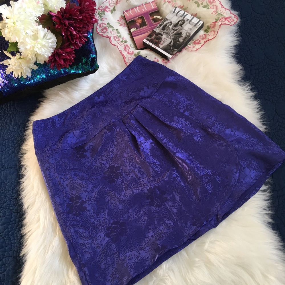 Urban Renewal Floral Flap Short Skirt Purple