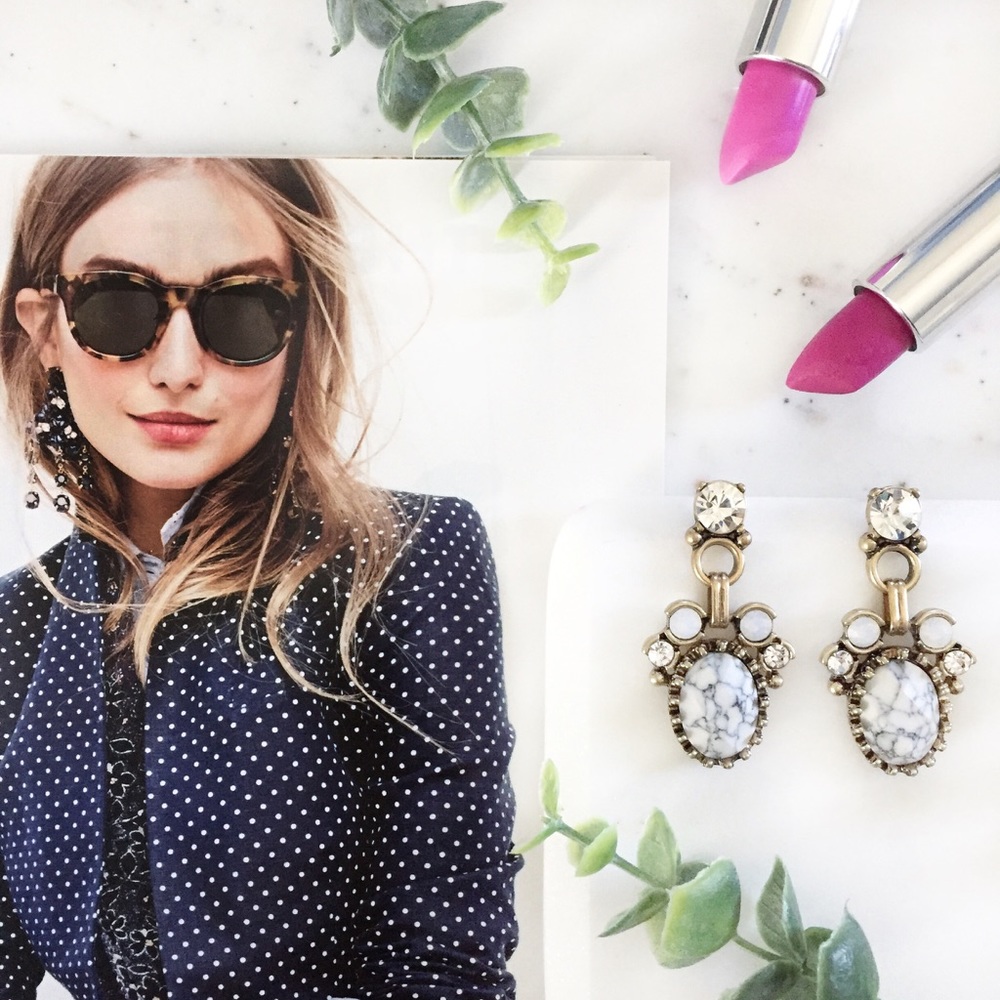 "Linnéa" Earrings || White Marble Statement