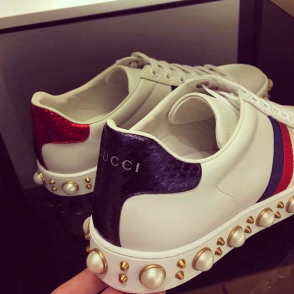 Gucci ace pearl sneakers