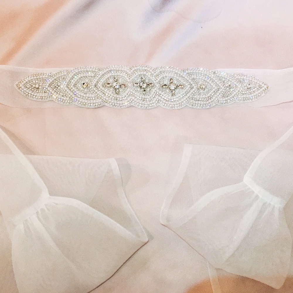Mikaella Wedding Crystal Embroidered Bridal Belt
