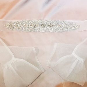 Mikaella Wedding Crystal Embroidered Bridal Belt