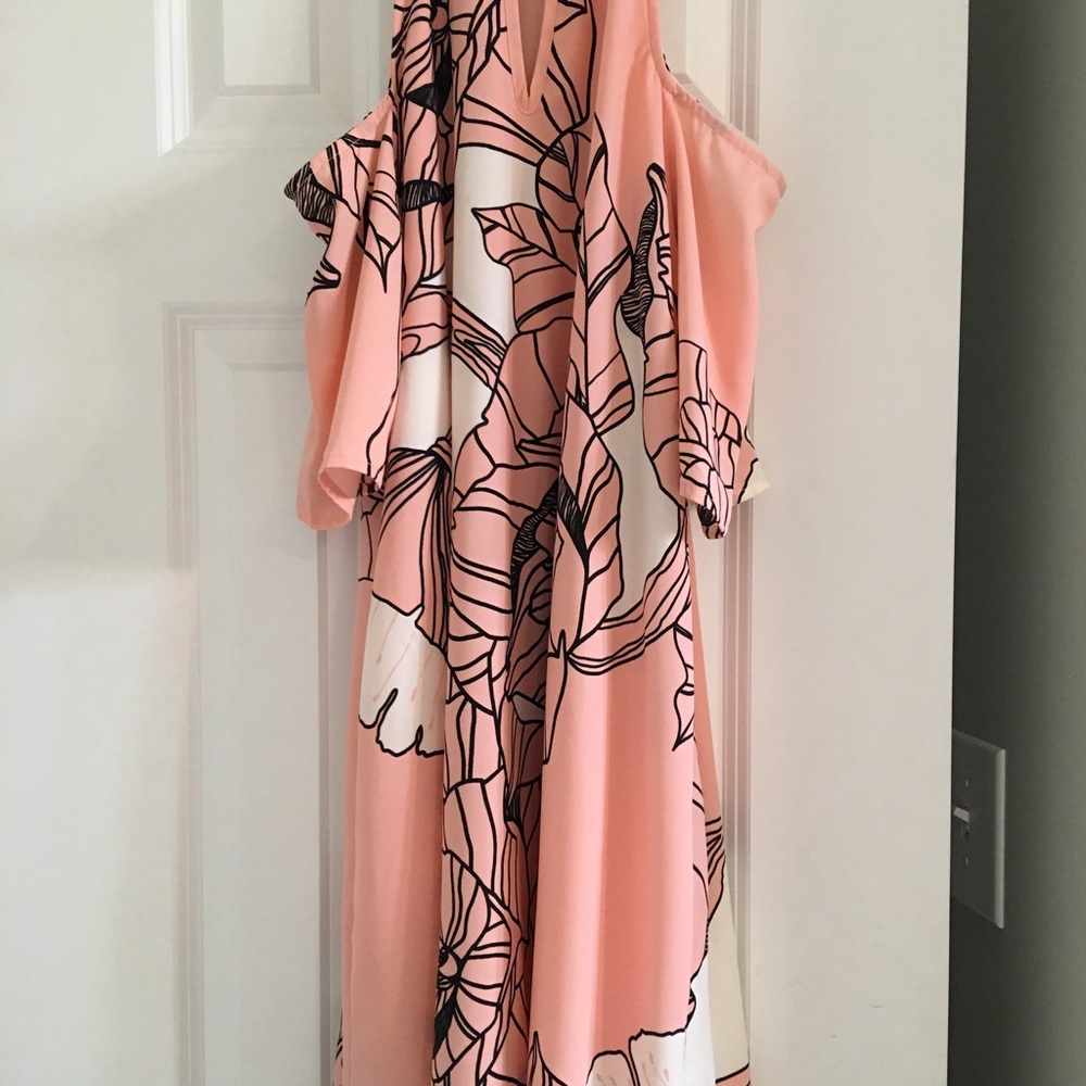 Floral cold shoulder dress