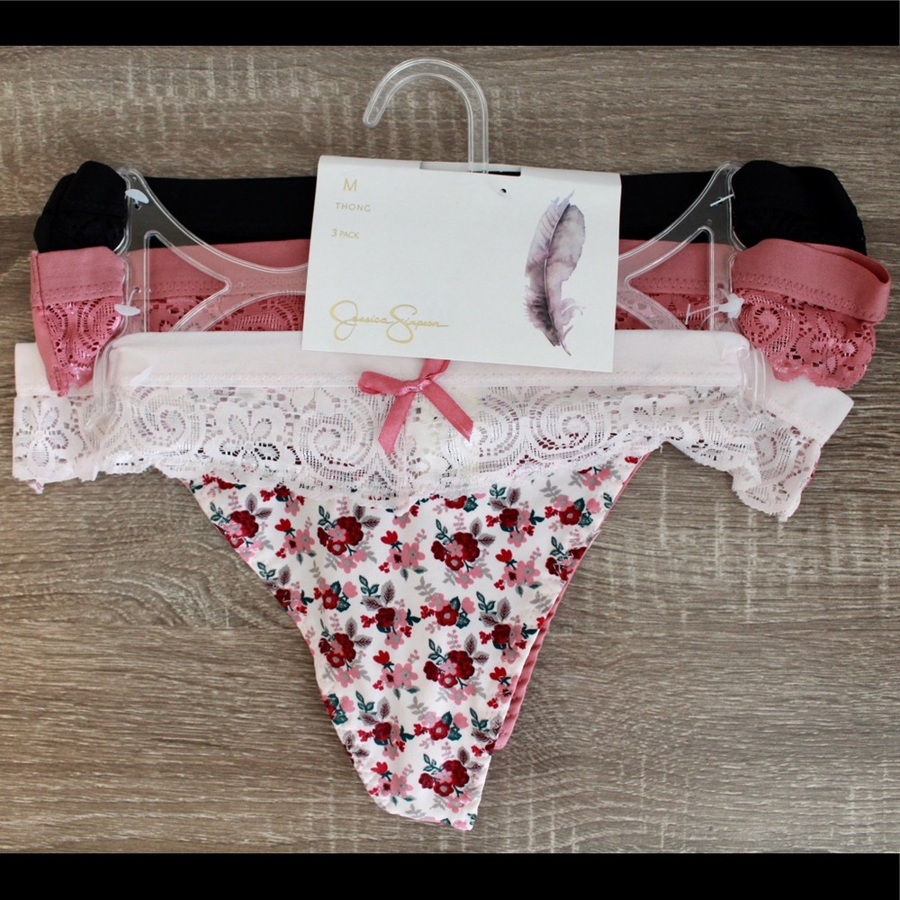 Three medium size thongs. Panties.