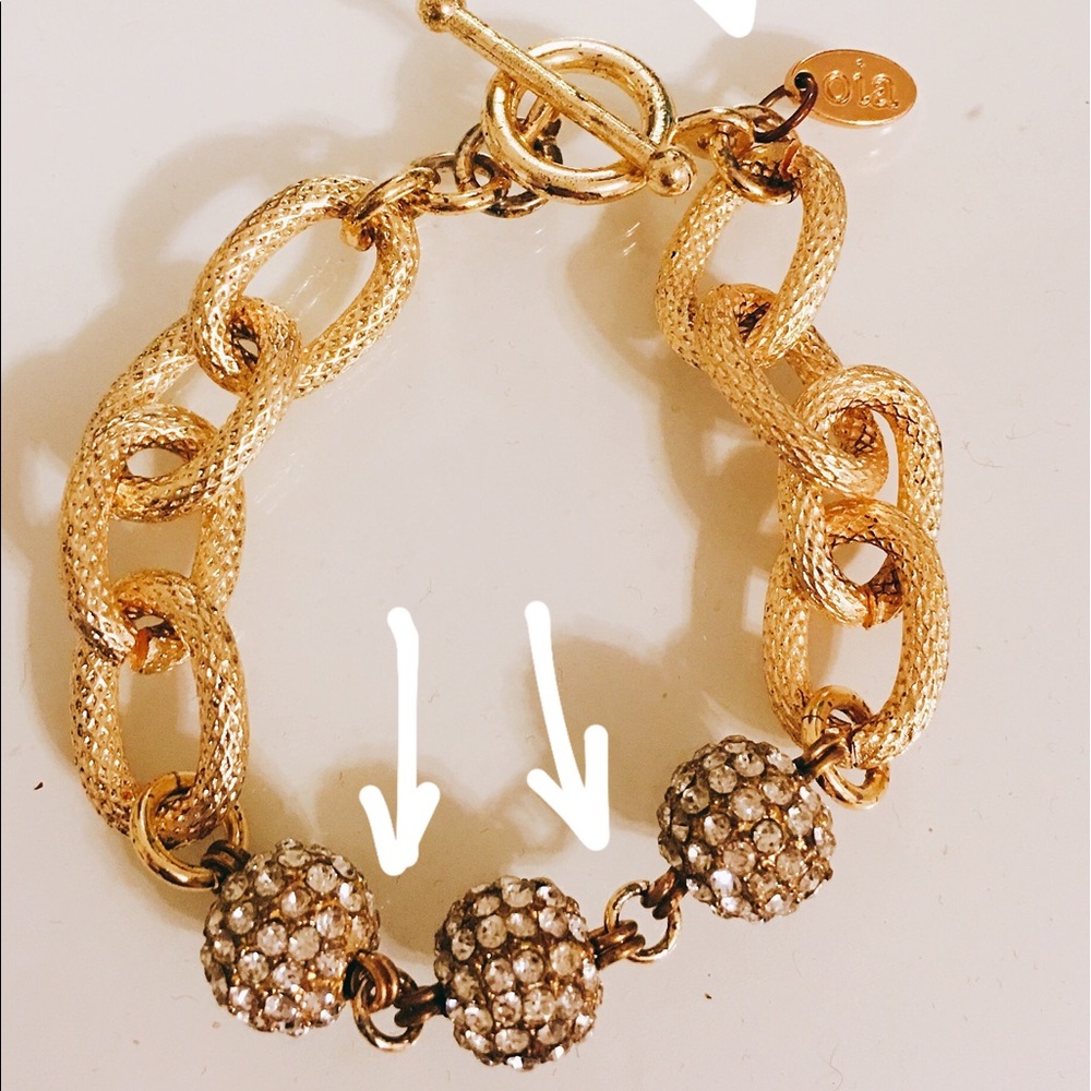 Oia Jules aka Elizabeth Stone Pave Chain Bracelet - Picture 2 of 3