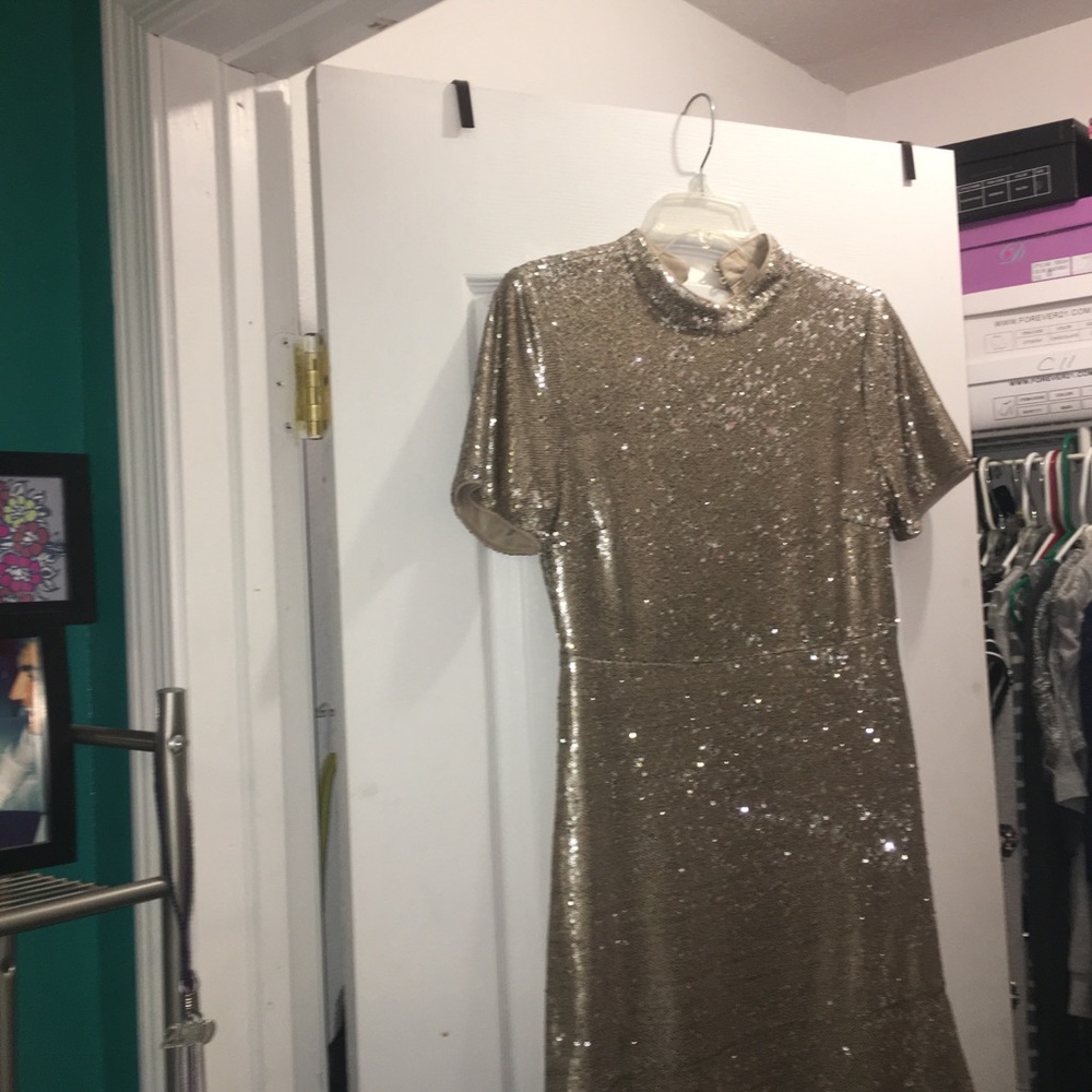 Forever 21 gold sequin mini dress