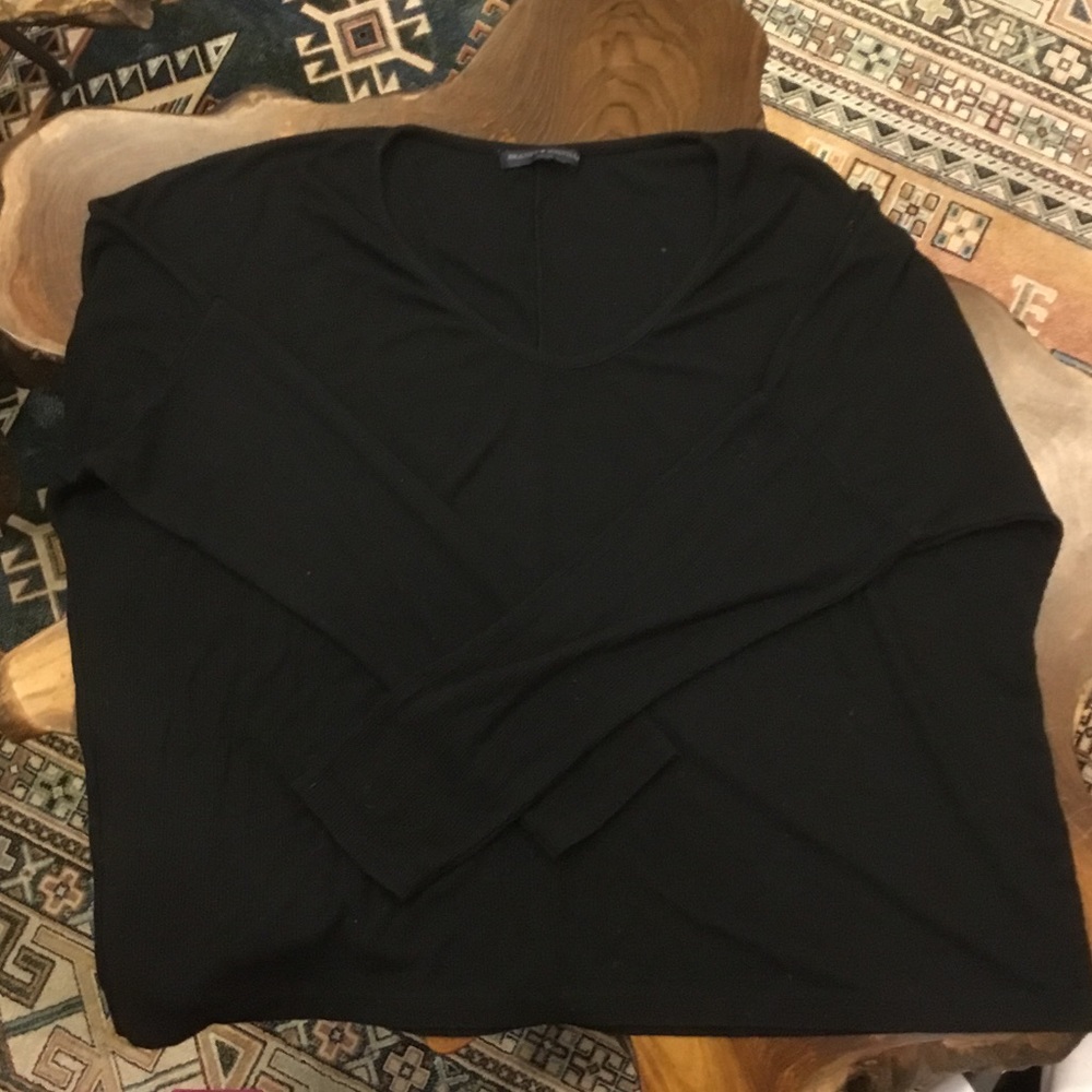 Ribbed Brandy Drop Sleeve Batwing Sweater Top