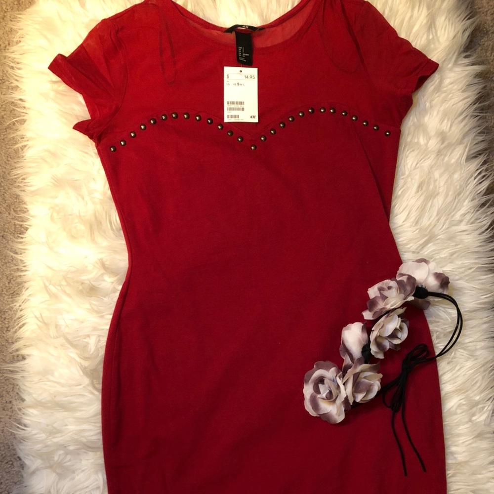 H&M Red BodyCon Dress (Size S)