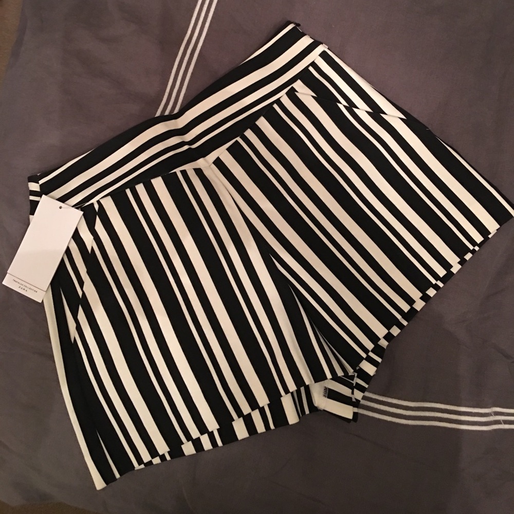 Zara Trafaluc Striped Shorts NWT Size M