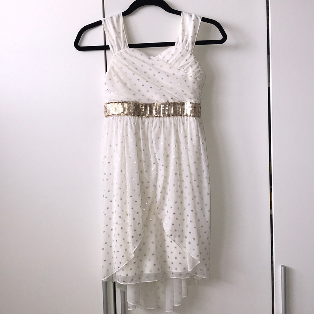 ✨Sequin White/Gold Party Dress (Girls 12)✨