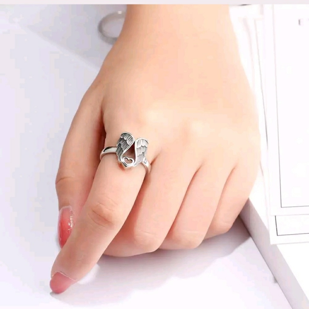 Heart/Wings Love Ring.  NEW sizes added - Picture 4 of 8