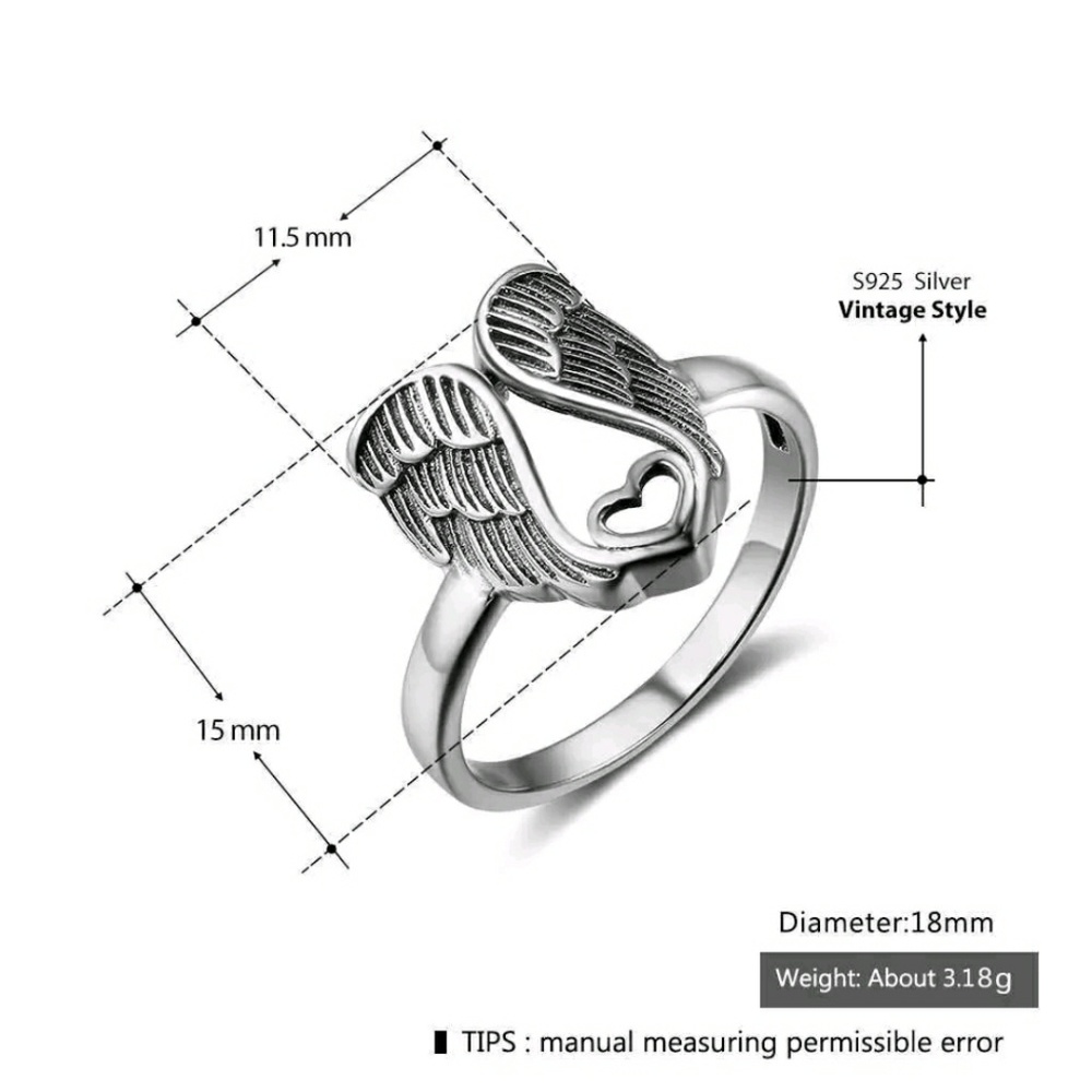Heart/Wings Love Ring.  NEW sizes added - Picture 6 of 8