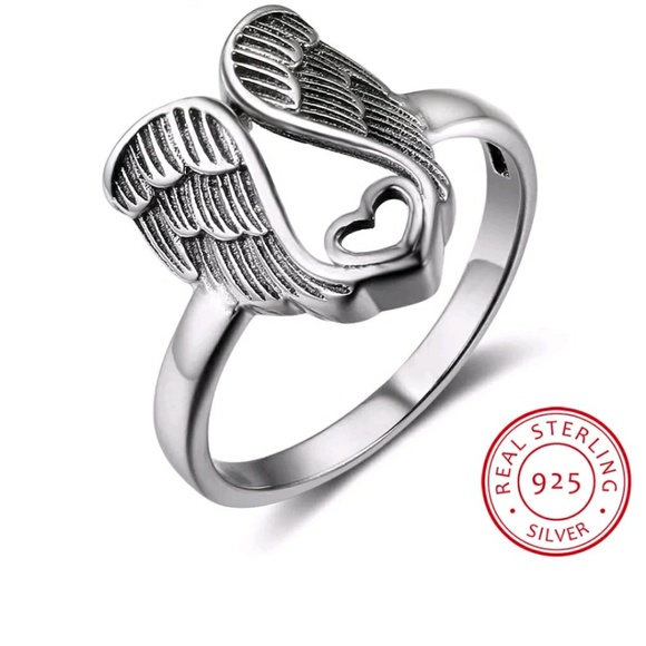 Heart/Wings Love Ring.  NEW sizes added - Picture 3 of 8