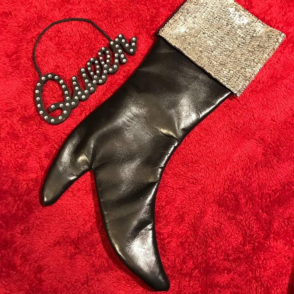 Christmas Queen Leather Boot 👢Stocking + Sequins