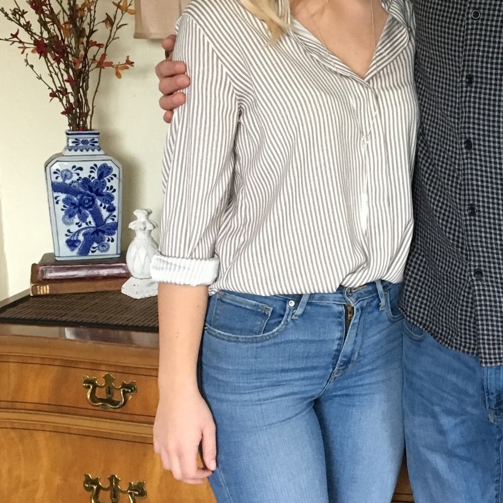 Pin stripe button up