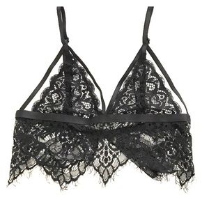 Cutout eyelash lace bralette