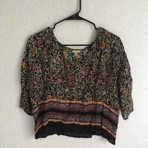 Ecote Black Floral Shirt