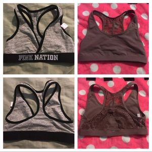 2 nwt pink sports bras