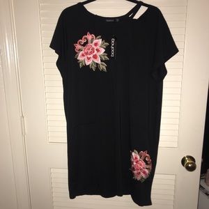 Floral Embroidered cut out Boohoo dress