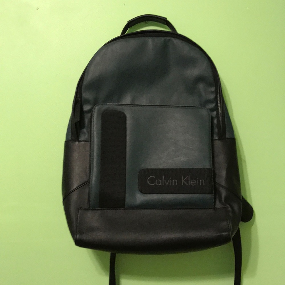 Gray-green Calvin Klein laptop backpack