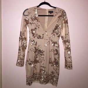 Gold sequined dress