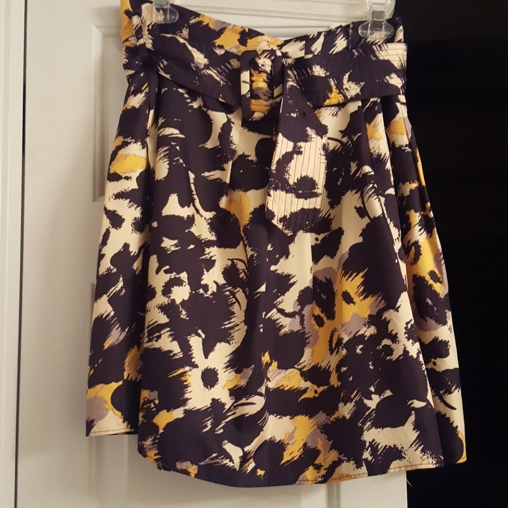 Blue and Yellow Mini Skirt