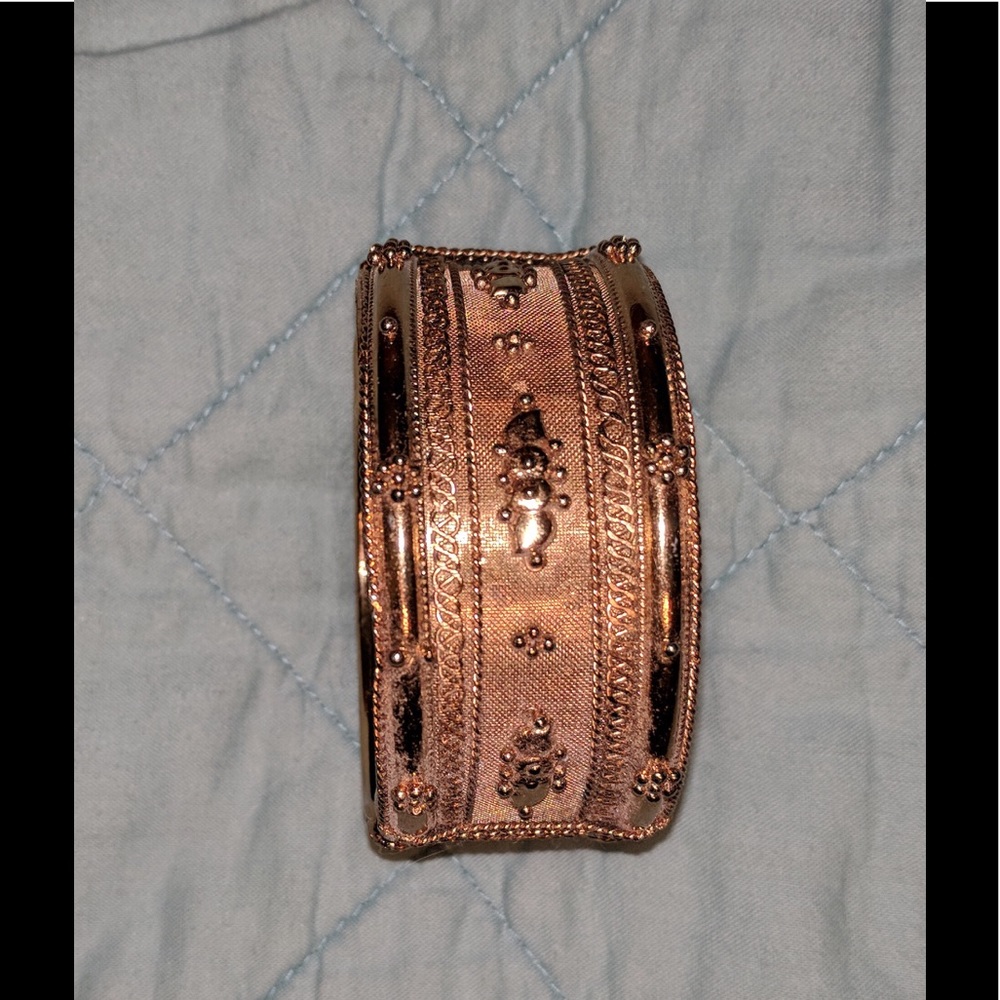 Gold-tone intricate handmade cuff bracelet