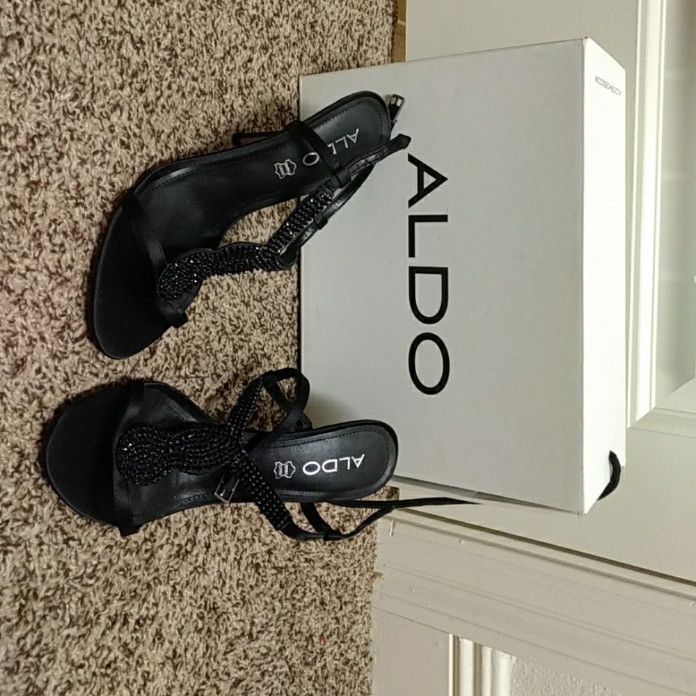 Black high heels sandals