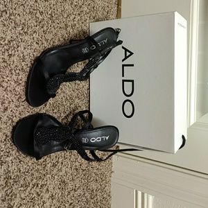 Black high heels sandals