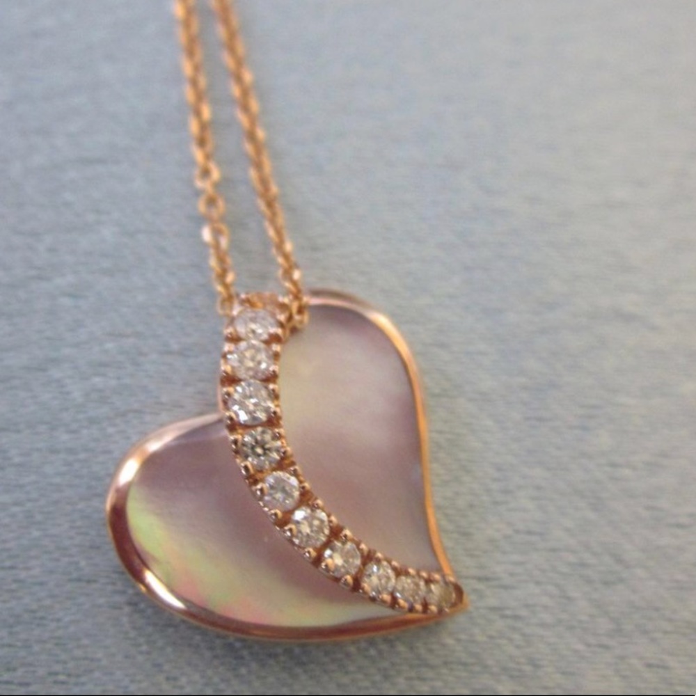 NA HOKU 14k Rose Gold/ Dimond Necklace