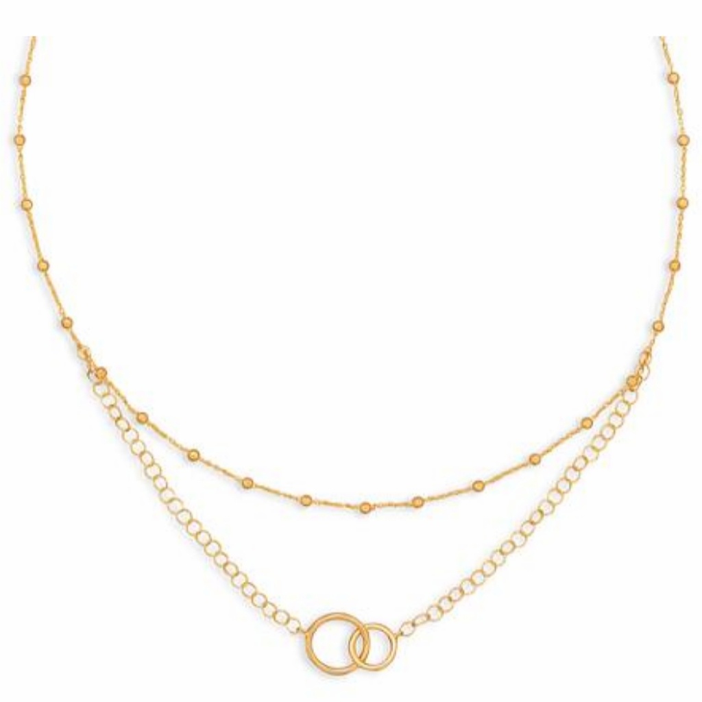14kt Gold Plated Multistrand Beaded Necklace