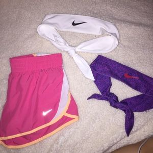 Nike running shorts & Nike tie headbands