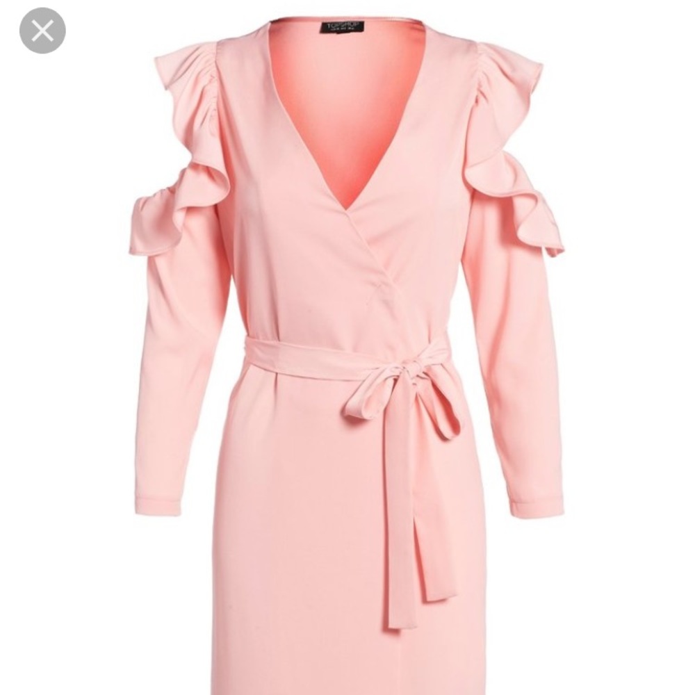 topshop pink button dress Pink button up dress by top shop TopShop
