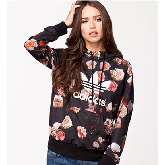 adidas Tops - Adidas Trefoil Floral Hoodie