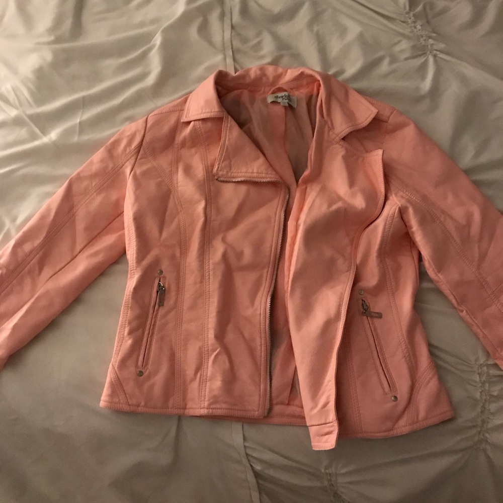 Pink bomber/leather jacket