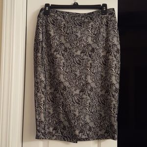 Black lace pencil skirt