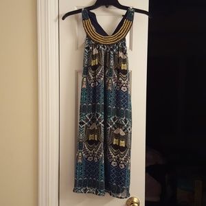 Flowy Beaded Neck Dress