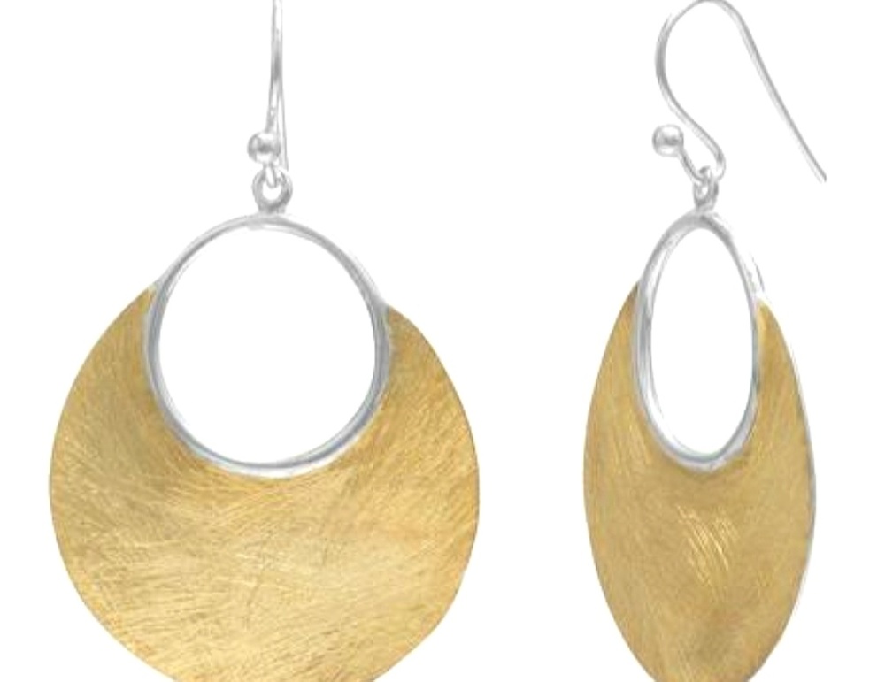 14KT GOLD PLATED BRUSHED EARRINGS