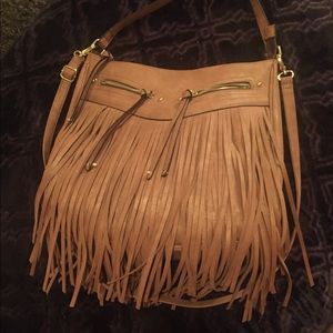Faux suede fringe purse/bag.  New.  Never used.