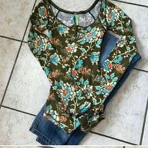 Colorful Free People Henley Top