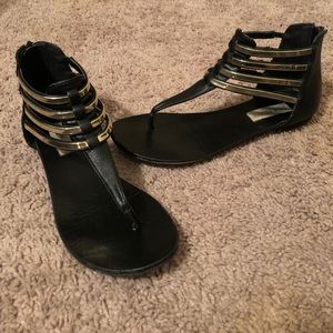 Cute gold and black sandals